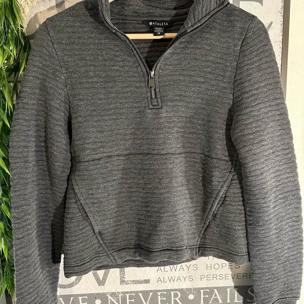 Athleta Women's Ottoman Rib 1/4 Zip Pullover.
